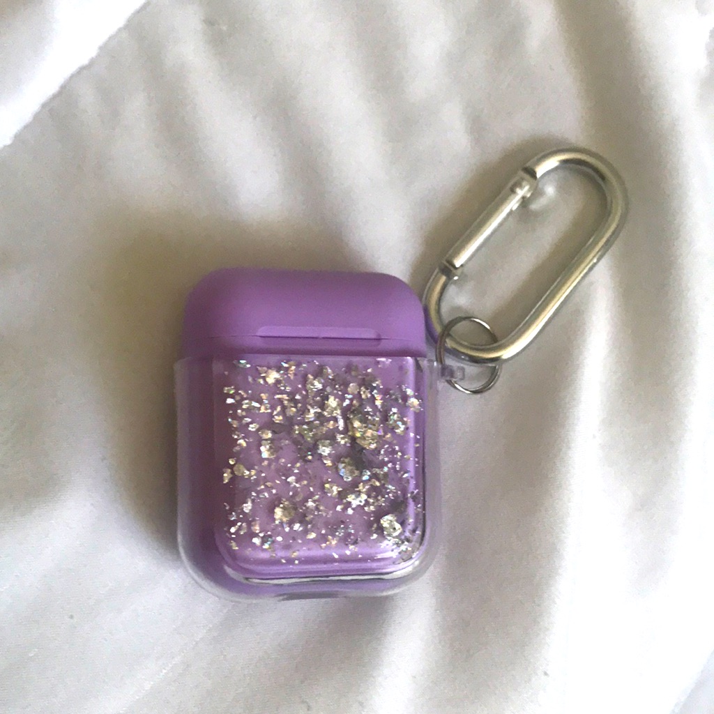 4 For 15 Purple Glitter Airpods CaseKeychain